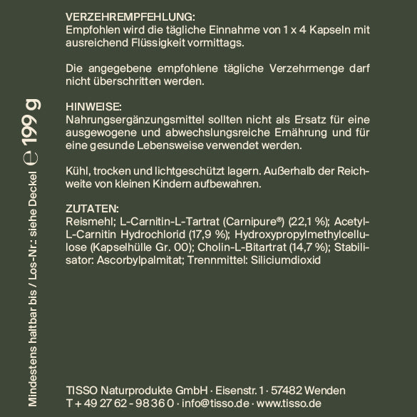 Tisso - Pro Carnitin - 240 capsules