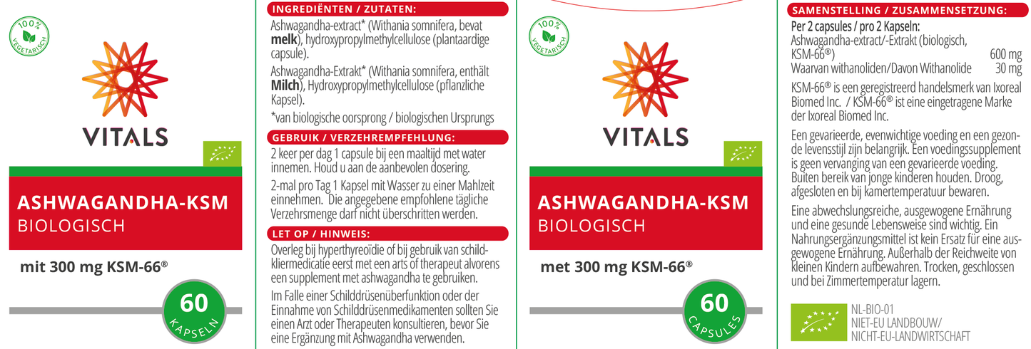 Vitals - Ashwaganda KSM Bio - 60 capsules