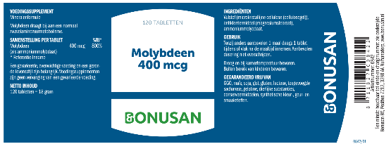 Bonusan - Molybdeen 400mcg - 120 tabletten