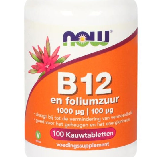 NOW - Vitamine B12 1000 mcg en Foliumzuur 100 mcg