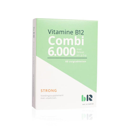 B12 Vitamins - B12 combi 6000 met folaat en P5P - 60 zuigtablet